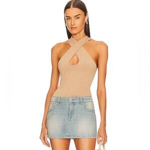 NWT SER•O•YA NEW YORK Nori Top in Brown Front Criss‎ Cross Racerback Size XLarge